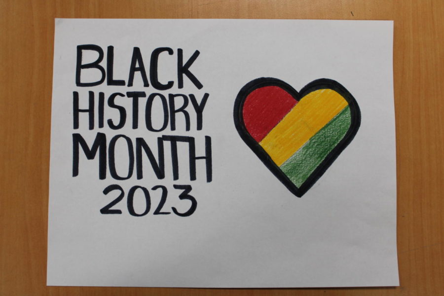 A+student-made+poster+spreading+awareness+for+Black+History+month.+