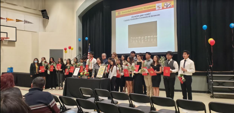 Spanish National Honor Society officially welcomes their new members.