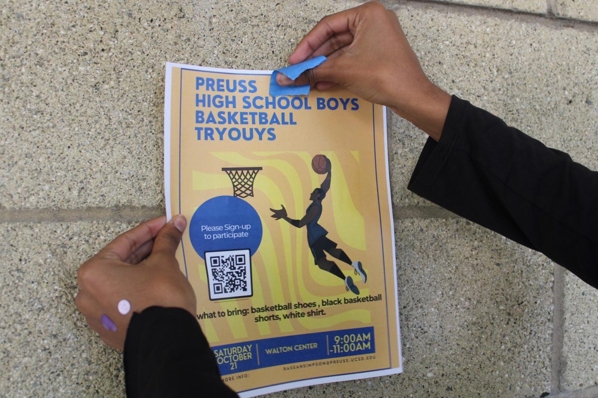 Boys basketball tryouts fliers can be found around school.