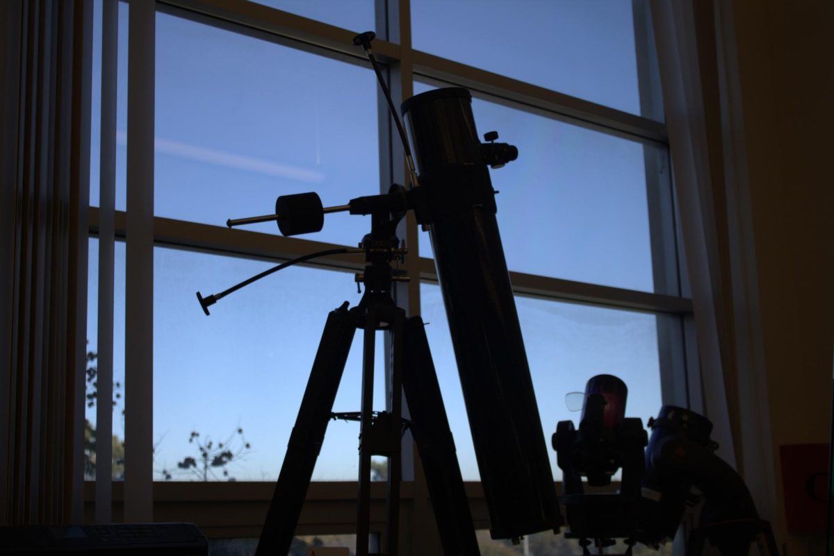 This telescope in Mr. Fozis room is used for his science classes.