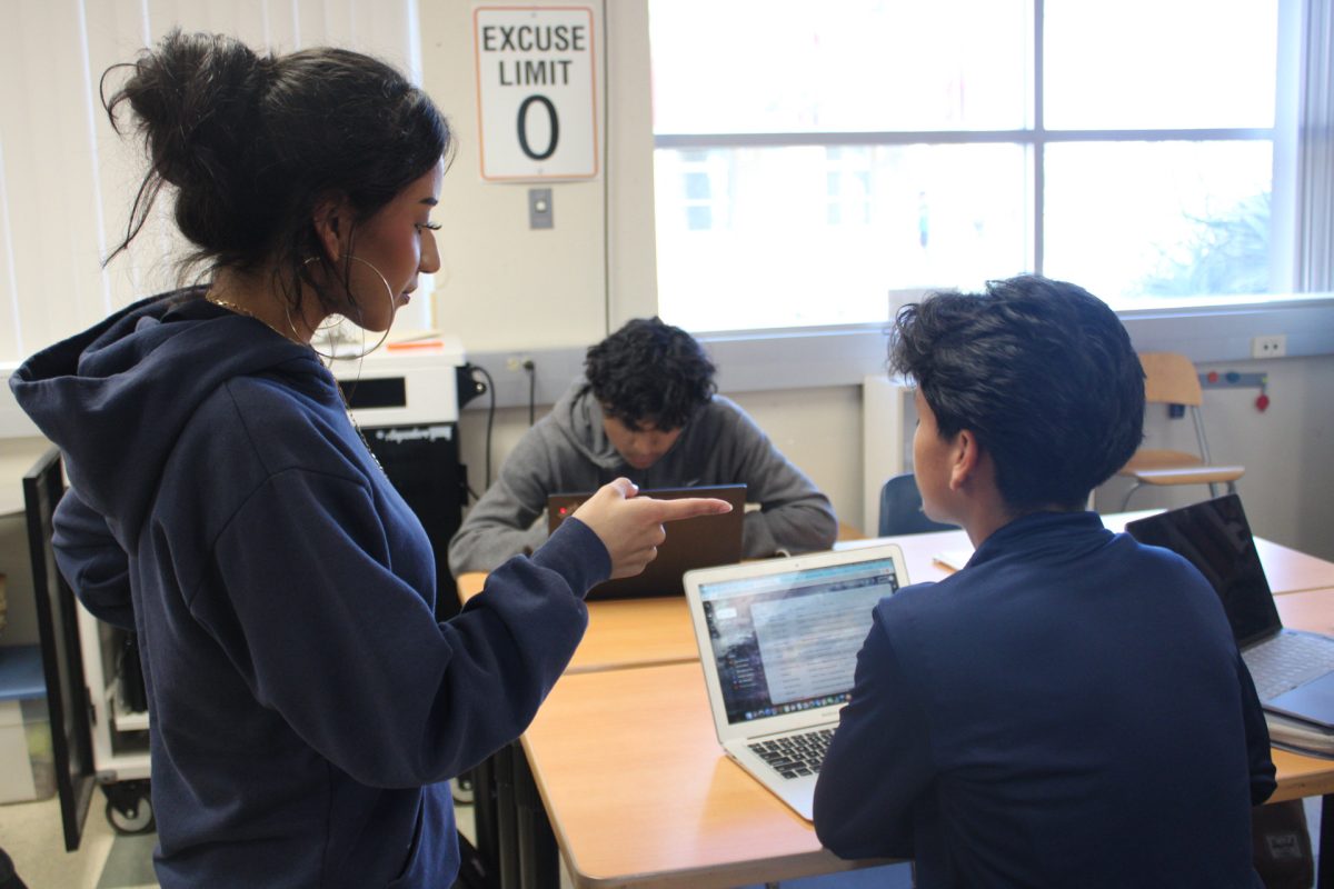 Lesly Castillo (24) helps lead the Journalism class as the Co-Editor-in-Chief.