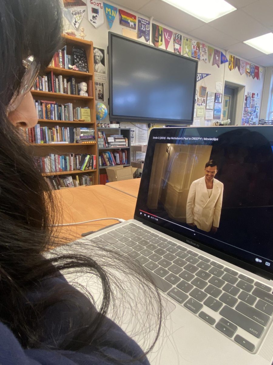 Student watching Smile 2 film