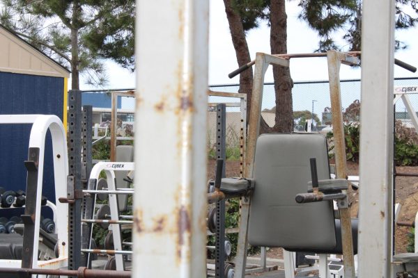 Rustiness is covered all over the fitness center 