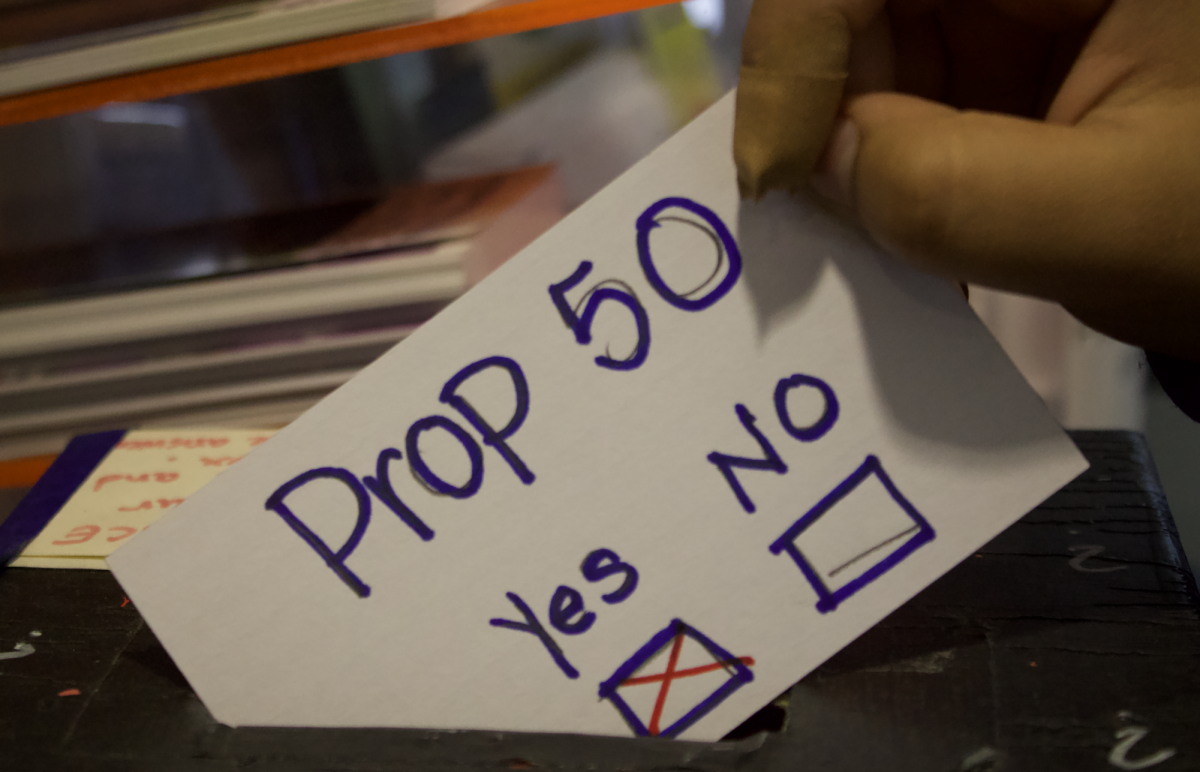 Voting Box for Prop 50.