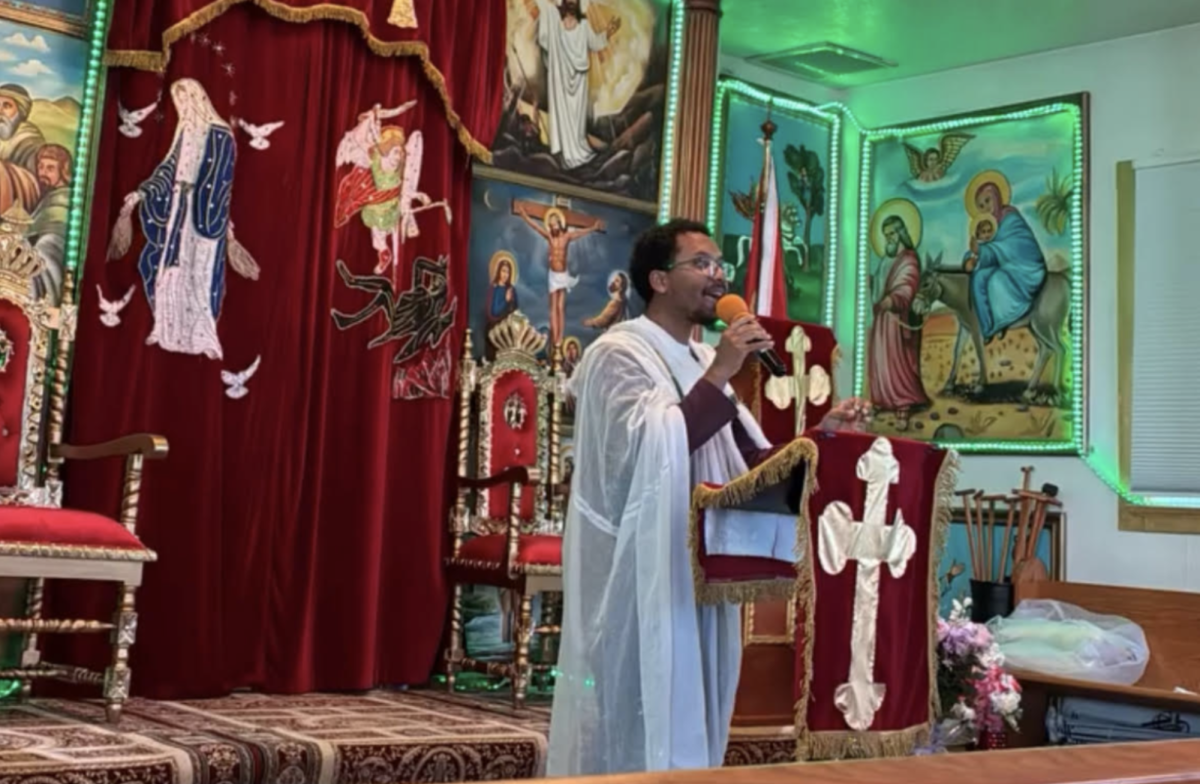 Mihert Melaku at Eritrean Kidane Mihret lecturing about Lent.