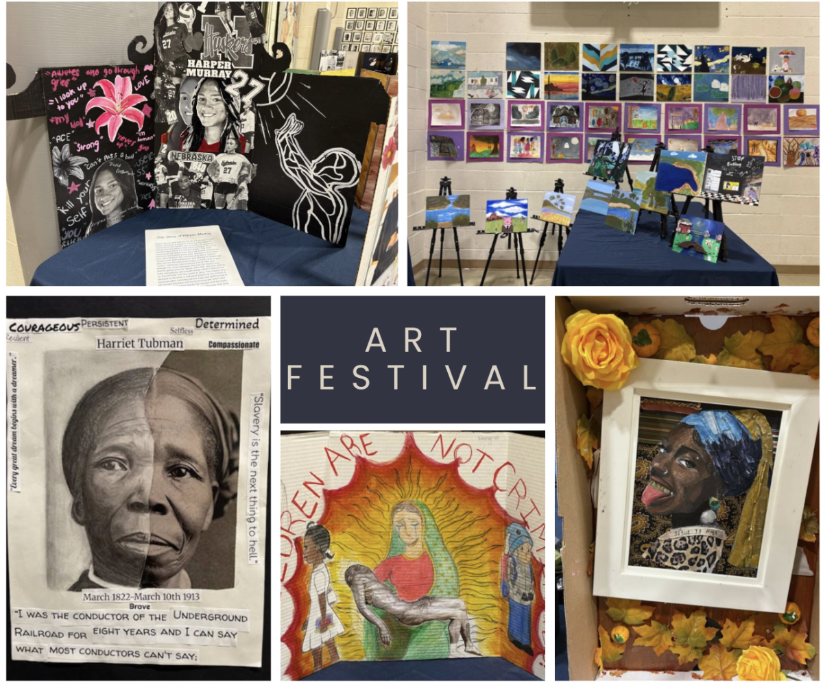 Collage of some of the many art pieces in the Art Festival.