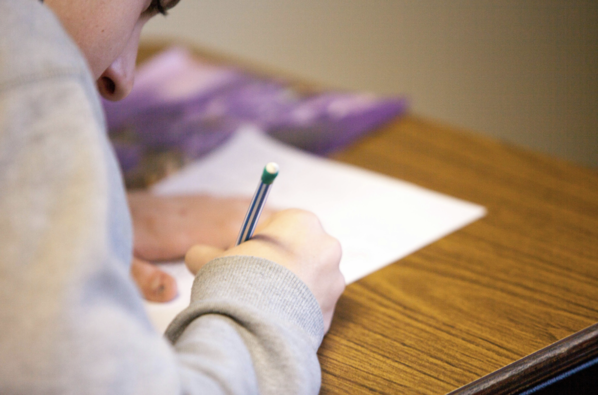 Student Practicing for the CAASPP test.