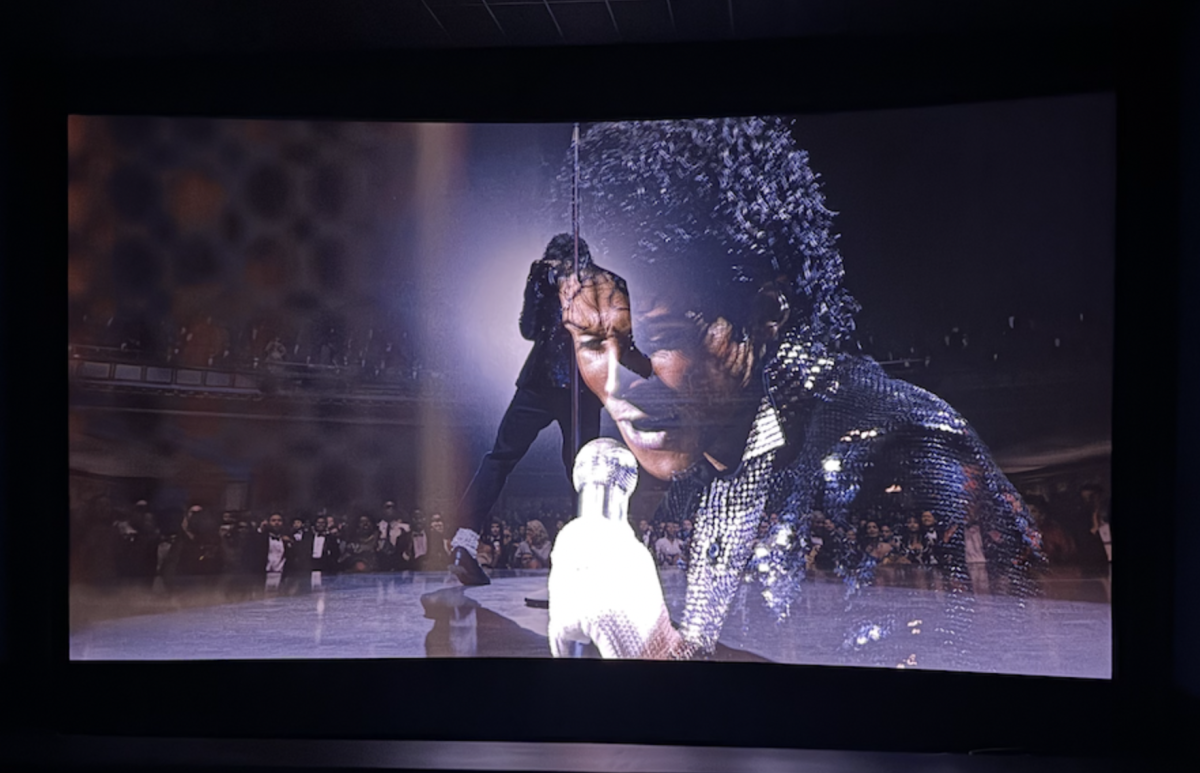 Scene from the Michael Jackson movie when he was singing Billie Jean.  