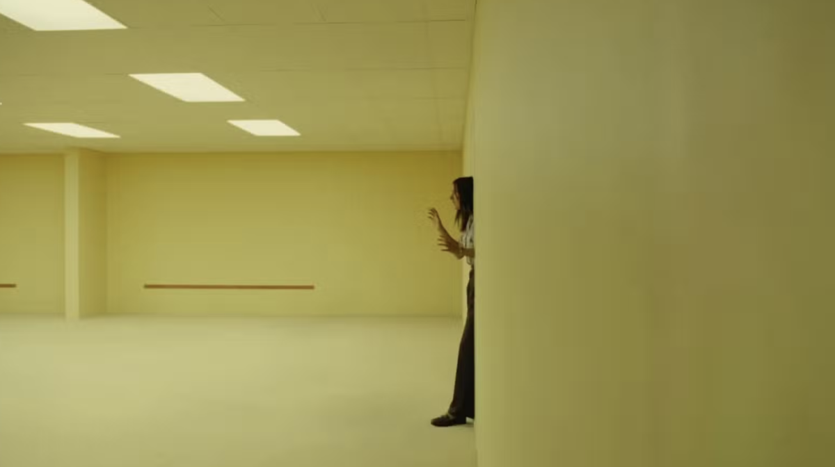 Scene from Backrooms from a movie theater.